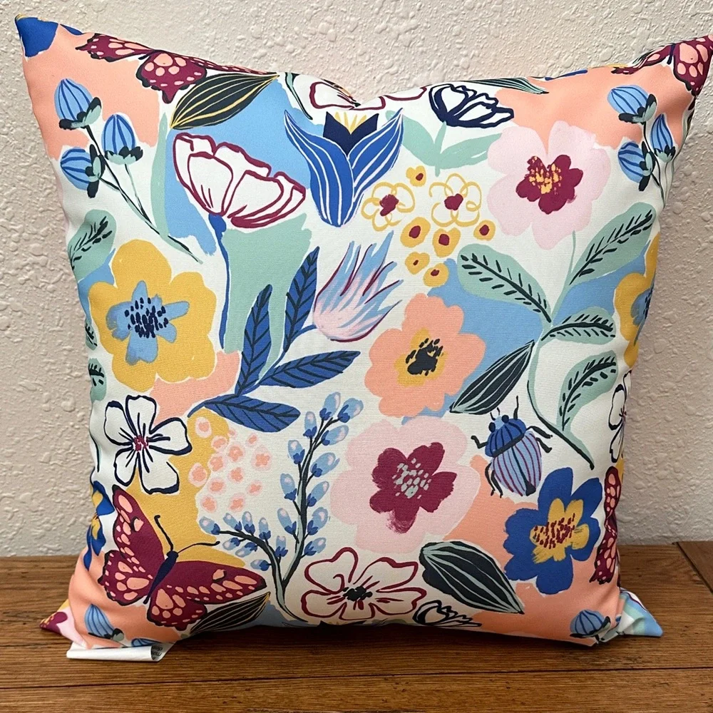Sonoma Vibrant Floral Accent Pillow - Multicolor - Outdoor - Picture 4 of 6